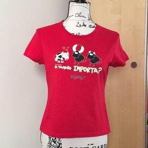 EUC Red bulls and cow t-shirt